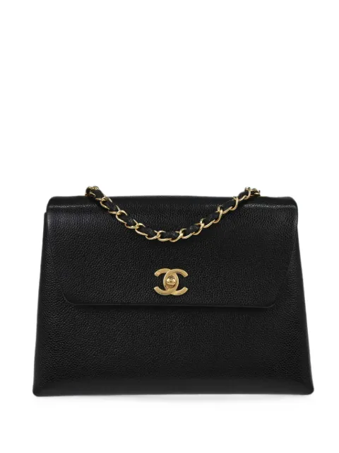 CHANEL Pre-Owned 2010 CC Single Flap shoulder bag Black KQ01694
