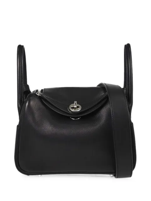 Hermès Pre-Owned 2025 mini Veau Swift Lindy shoulder bag Black KQ01702