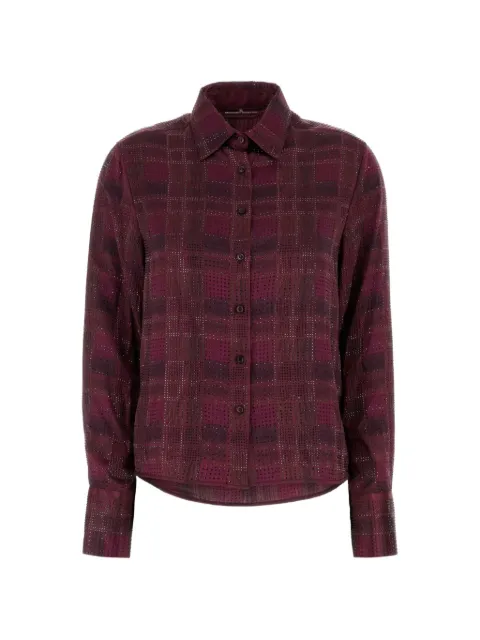 Ermanno Scervino crystal-embellished checked shirt Red D492K363CTWWK