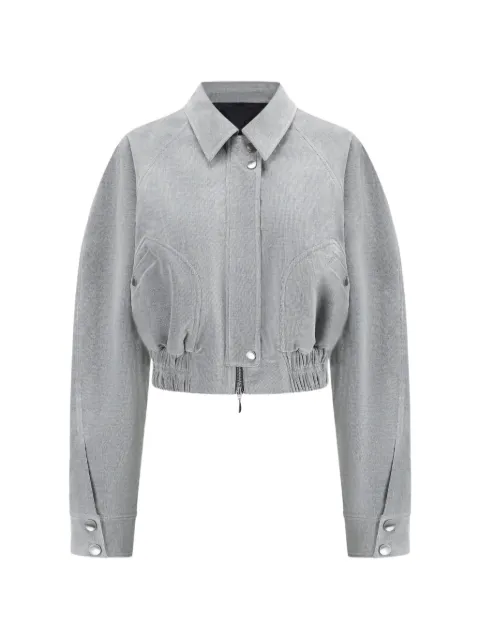 OUDE WAAG corduroy cocoon cropped jacket Grey OW26PFJK06P1WI019