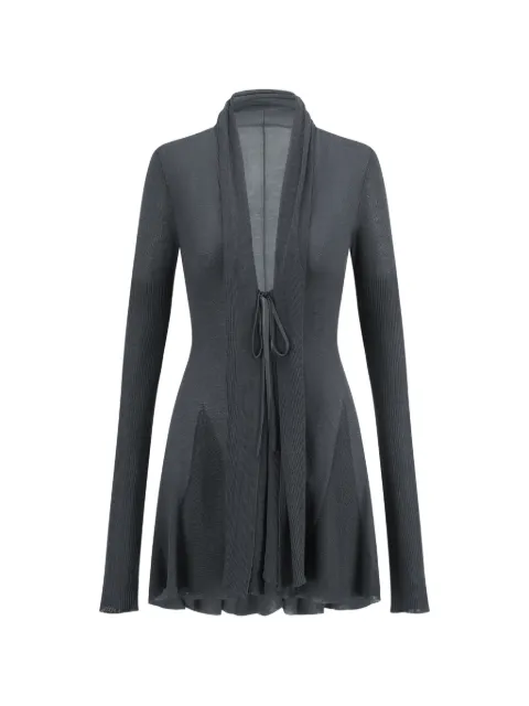 OUDE WAAG fishtail-hem knit cardigan Grey OW26PFKT07T2BU680