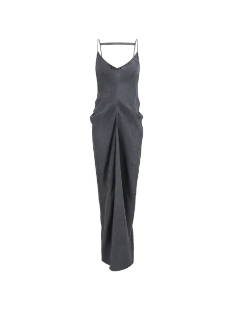 OUDE WAAG washed halter-neck draped maxi dress Grey OW26PFDS11V1BU680