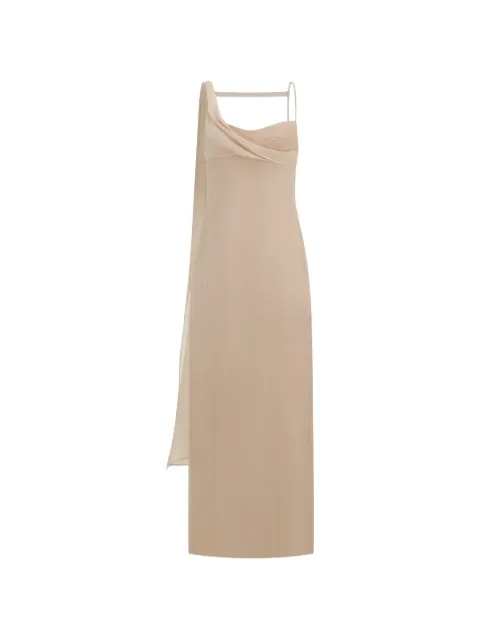 OUDE WAAG ribbon-panelled draped midi dress Neutrals OW26PFDS01C2NU220