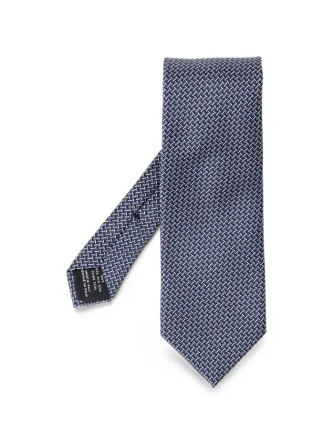 TOM FORD micro-patterned silk tie Blue STE001S0364