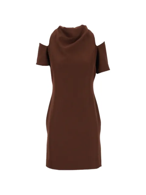 Federica Tosi cut-out cowl-neck mini dress Brown 31204313