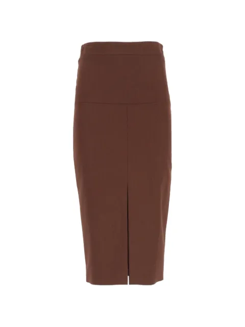 Federica Tosi high-waisted rear-slit midi skirt Brown 30702303