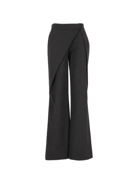 Federica Tosi wrap-front wide-leg trousers Grey 30806303