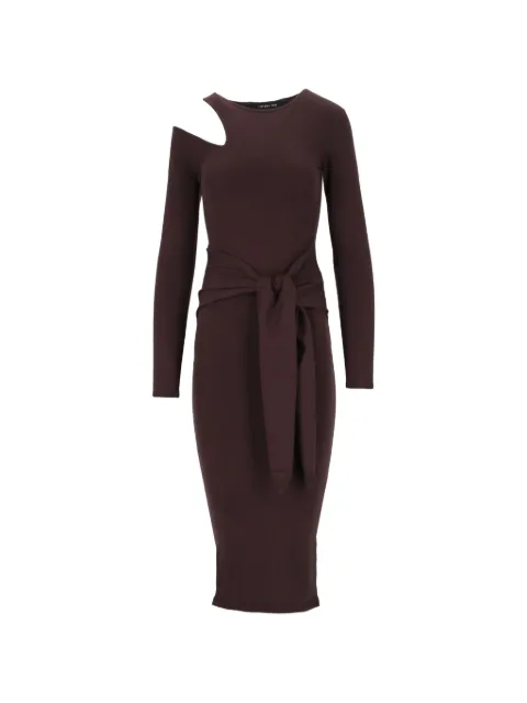Federica Tosi cut-out tie-waist midi dress Brown 32302350