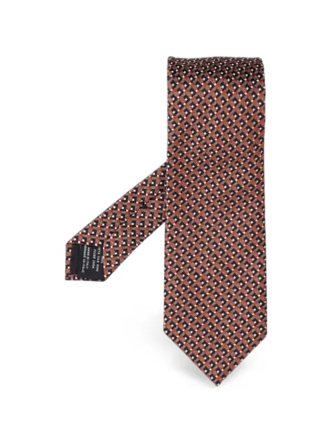 TOM FORD geometric-pattern silk tie Brown STE001S0357