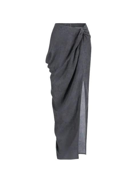 OUDE WAAG asymmetric knotted maxi skirt Grey OW26PFSK05V1BU680