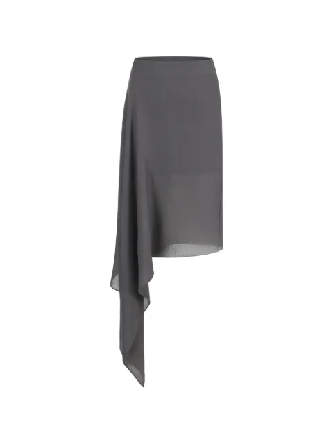 OUDE WAAG asymmetric draped midi skirt Grey OW26PFSK03P1BU680