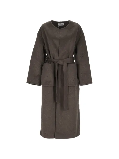 THE DYNAMIS STUDIO belted wool coat Brown DS11F26MOCHAHEATHER