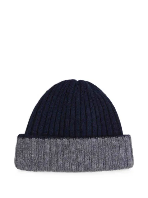Fedeli ribbed-knit cashmere beanie hat Blue MU007305