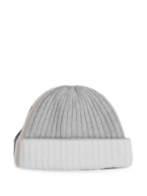 Fedeli two-tone ribbed-knit beanie hat Grey MU007305DOUBLECASHEMIRE