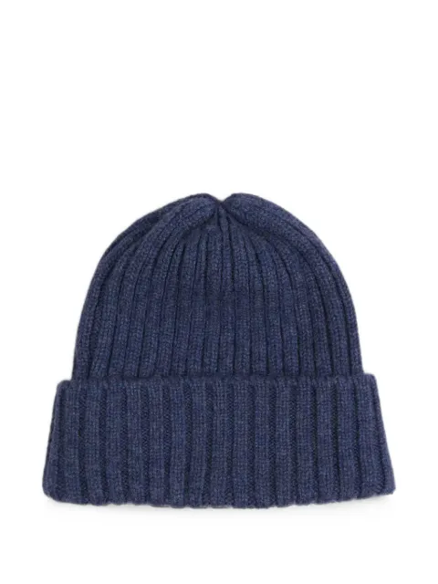 Fedeli ribbed cashmere beanie hat Blue MU007300WEBCASHEMIRE