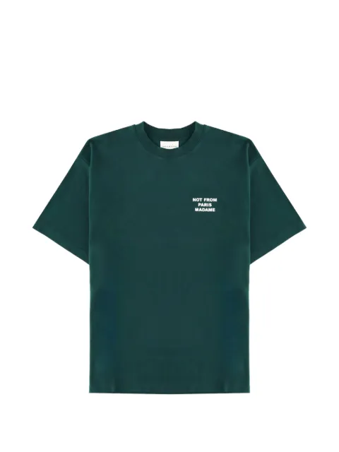 Drôle De Monsieur Le Slogan crew-neck T-shirt Green TS203CO002