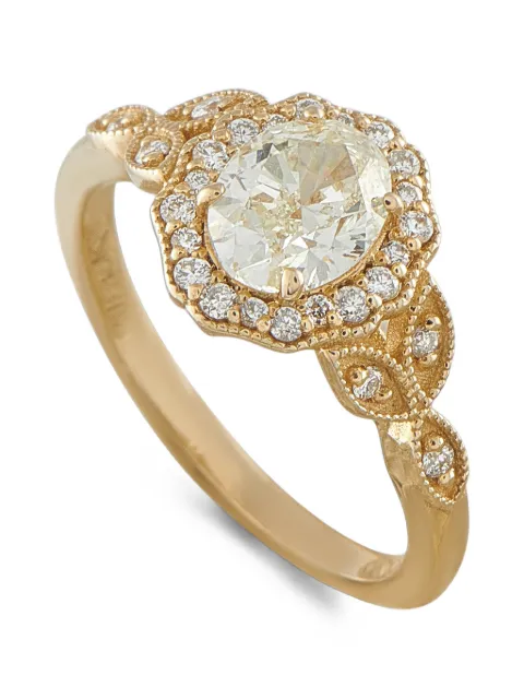 LB Exclusive diamond halo ring Gold MF18080526