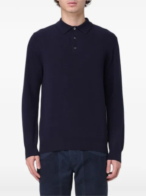 XC knitted long-sleeve polo shirt Blue 207049824