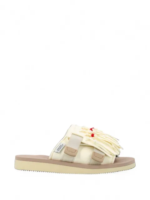 Suicoke Hoto-Cab fringed slides Neutrals 22AOG247CABSUOFW