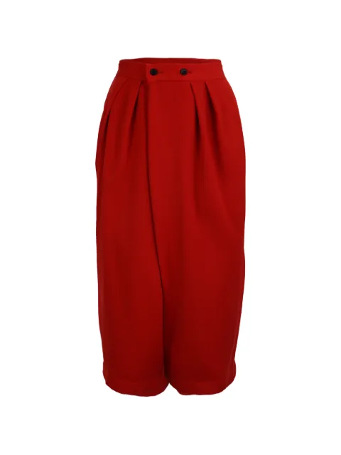 Comme Des Garçons Pre-Owned 1988 pleated cropped trousers Red HOLACDG142