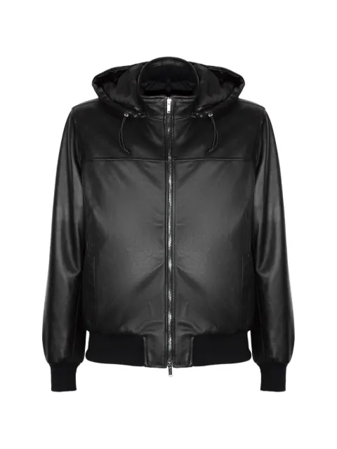 VOLFAGLI Kant hooded leather jacket Black KANTNERO