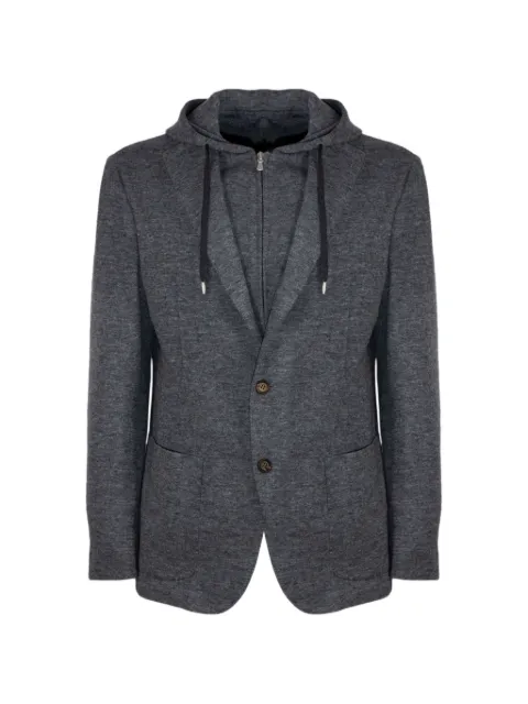 Eleventy hooded melange-effect jacket Grey N75GIAK06TES0N17614
