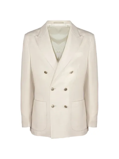Eleventy double-breasted peak-lapel blazer Neutrals N75GIAK10TES0N17602
