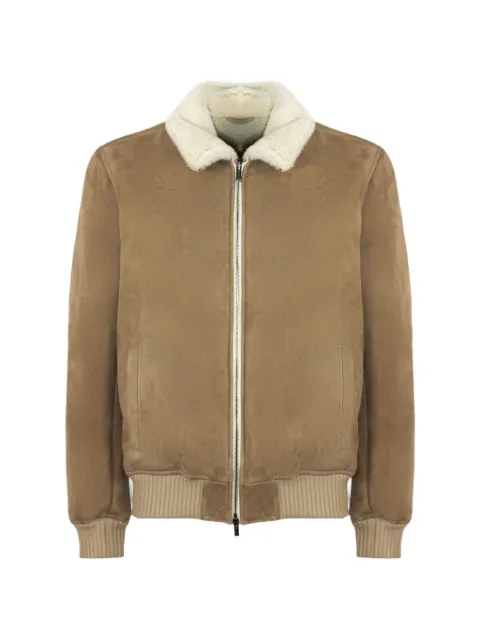 VOLFAGLI Big Ben fur-collar suede jacket Brown BIGBENCORDA