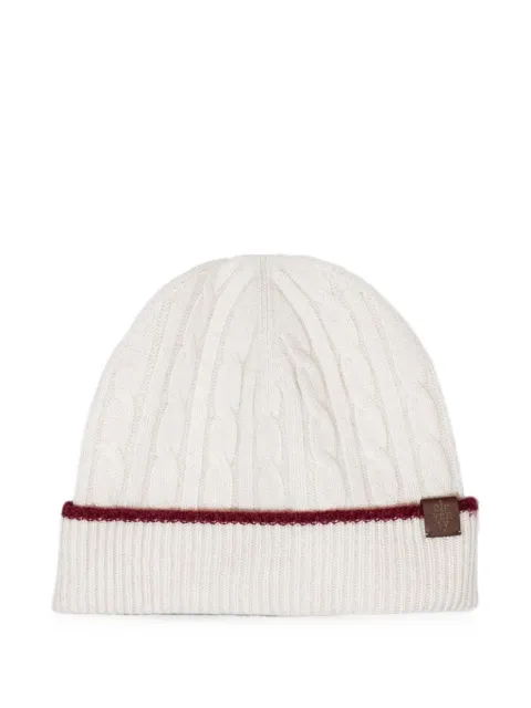 Eleventy cable-knit cashmere beanie hat Neutrals N77CPLN06TES0N011