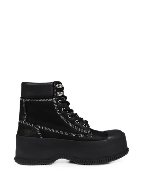 Matthew Williamson contrast-stitch lace-up ankle boots Black SH03BLK