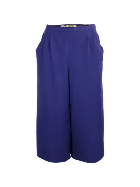 Gianfranco Ferré Pre-Owned pleated cropped trousers Blue HOLAFER120