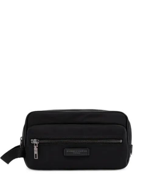 GIANNI CHIARINI leather-trim zip-around clutch bag Black BCUB20288NYLPLOSLONERO