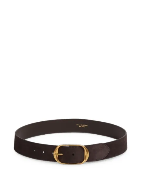 Nili Lotan Nili oval-buckle suede belt Brown B0001L161100CALFSKINLEATHER