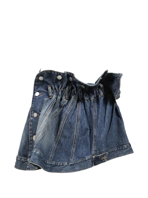 August Barron belted asymmetric mini skirt Blue S02SS26