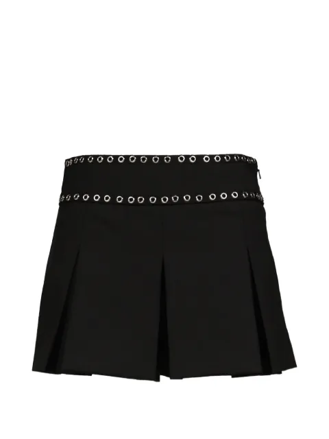 R13 eyelet-embellished pleated mini skort Black R13WR645R840A