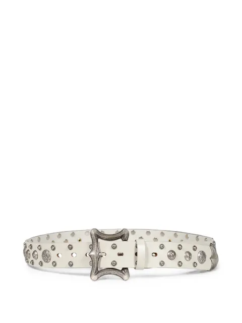 THUG CLUB Dragon stud-embellished belt Neutrals TC24AC0803WH