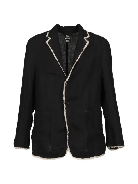 Post Archive Faction Drifter raw-edge linen jacket Black 26S030BLK