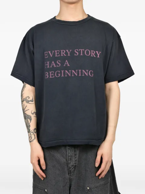 JUN/NAKAYAMA slogan-print T-shirt Black JNSS26019BLK