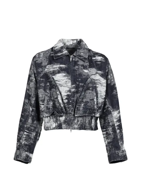 Taakk faded-pattern denim jacket Black TA26AWBL034ONEWASH