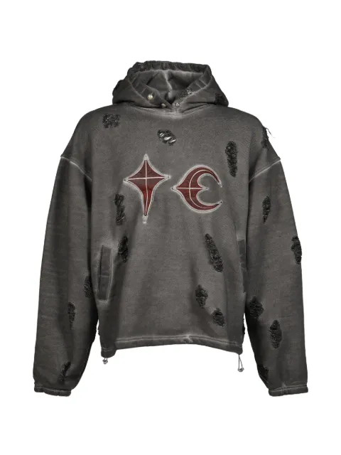 THUG CLUB Rock distressed hoodie Grey TC23TS0101CHA