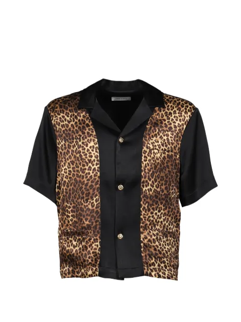 Ernest W. Baker leopard-print panelled shirt Black BL47BEXCLUSIVE