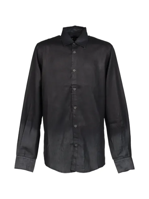 P.L.N. pointed-collar curved-hem shirt Black THSTBLK