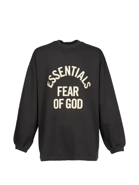 ESSENTIALS logo-print long-sleeve T-shirt Black 125SP262011FFADEDBLK