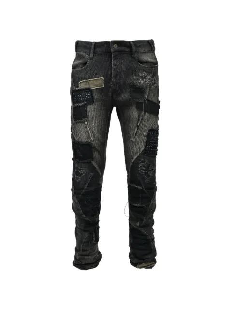 D HYGEN patchwork distressed jeans Black ST1070126S