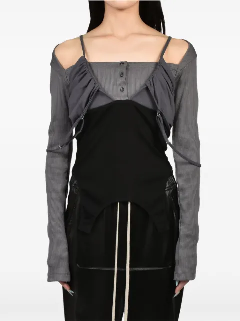 SRVC Studio layered cut-out top Grey SS26JT01W36DGRY