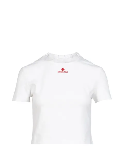 SHUSHU/TONG wave lace collar T-shirt White FSDFTO04WHT