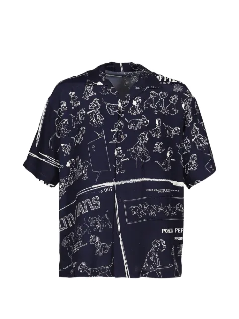 PORTER CLASSIC x Disney 101 Dalmatians Aloha shirt Blue DP0243966NVY