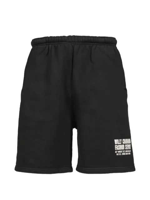 Willy Chavarria Buffalo logo-print shorts Black WCJSY0182BLK