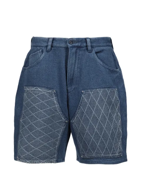 PORTER CLASSIC Kendo diamond-quilted shorts Blue PC0013800
