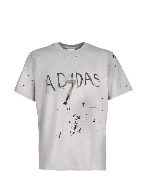 Song For The Mute paint-splatter logo-print T-shirt Grey RT066KS1342